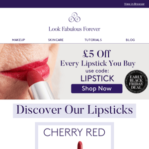 Calling All Lipstick Lovers | £5 Off All Lipsticks Starts Now!