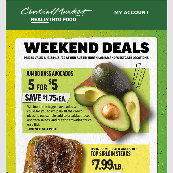 🚨 3 Days Only! Big Savings On Prime Top Sirloin, Jumbo Avocados, Fresh Sushi, and More!