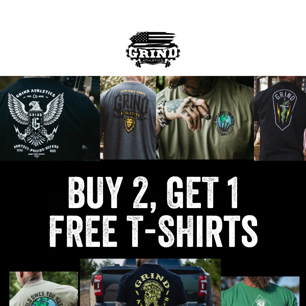 ⚡️GRIND ATHLETICS Buy 2 Shirts, Get 1 Free Sale⚡️