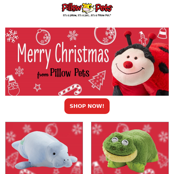 Happiest of holidays from Pillow Pets! 😍