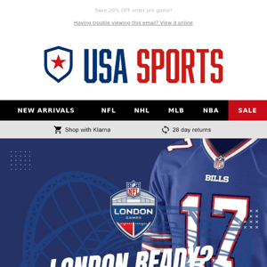 USA Sports Co UK  Get Jaguars vs Bills London Ready 🏈