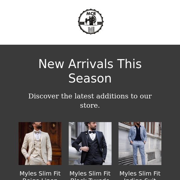 Discover the Hottest Summer Suits and Exclusive Men's Collection with Free Worldwide Shipping at MCRTailor.com