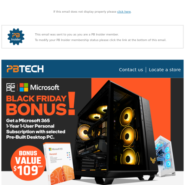 Black Friday Microsoft 365 COMBO BONUS at PB Tech!