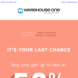 It's your last chance for 50% off