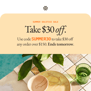 Ends tomorrow: Take $30 off and treat yourself to some sparkle this season.