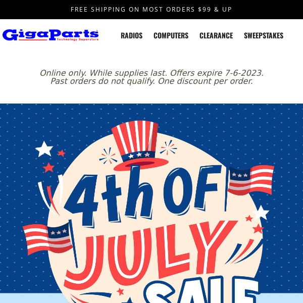 ✨Celebrate Independence Day with GigaParts' Spectacular 4th of July Sale!