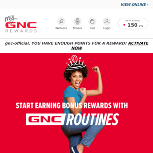 Get up to $50 CASH BACK for each GNC Routine! 😮