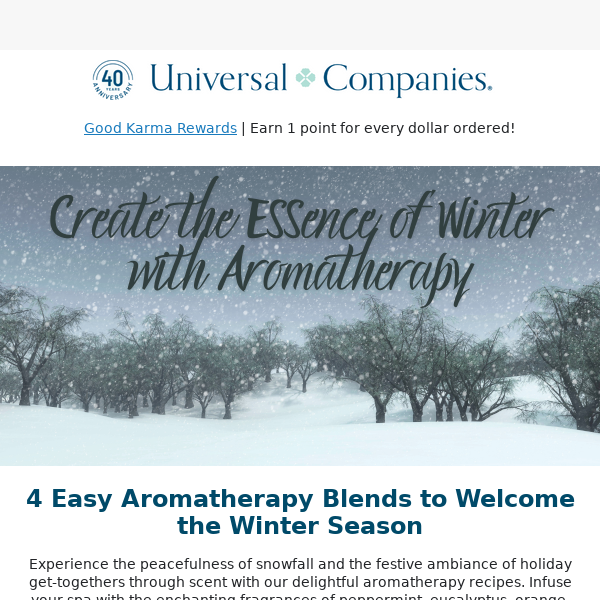 4 Free Aromatherapy Blends for Winter! ❄️