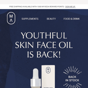 🙌Youthful Skin Face Oil is BACK IN STOCK🙌