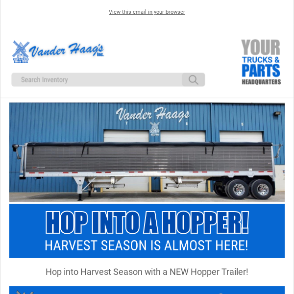 Get Ready for Harvest Season with a NEW HOPPER TRAILER!