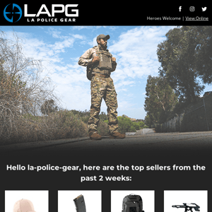 Hi LA Police Gear, here are the recent top seller's at LAPG.com