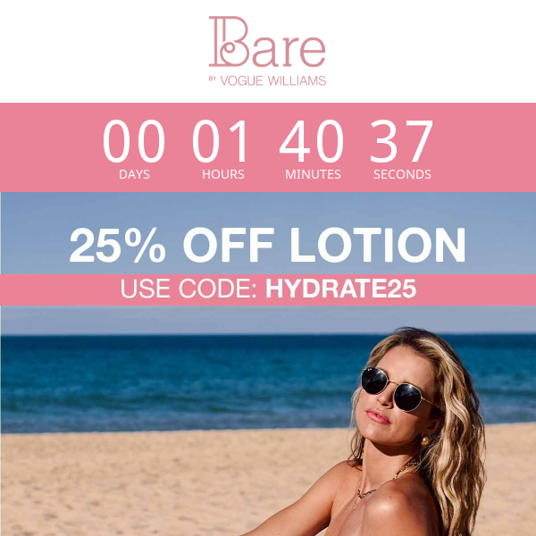 📣 Bare Lotion flash 25% OFF: ENDS SOON 📣