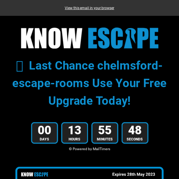 🔓Last Chance Chelmsford Escape Rooms Use Your FREE UPGRADE Today