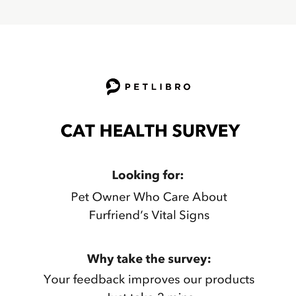 Participate in PETLIBRO's Cat Health Survey 🐈