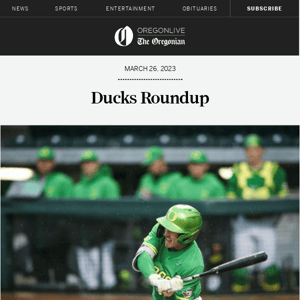 Tanner Smith homers twice, Oregon baseball sweeps doubleheader with Northwestern State