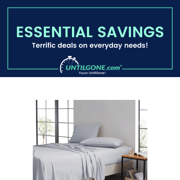 Essential Savings - 71% OFF 1800-Thread-Count 4-Piece Sheet Set with Deep Pockets