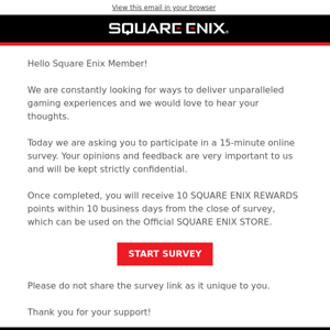 Take our JRPG survey and earn 10 SQUARE ENIX REWARDS points!