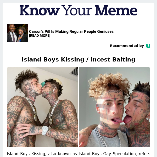 Island Boys Kissing / Incest Baiting