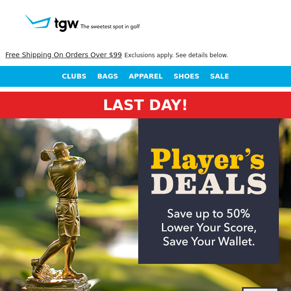 TGW Player's Sales Event Ends Today!