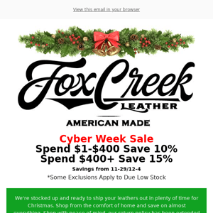 Cyber Week~Shop From Home and Save $