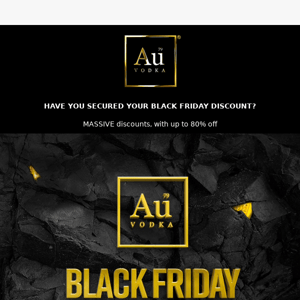 Au Vodka's BIGGEST Black Friday Ever 🏆