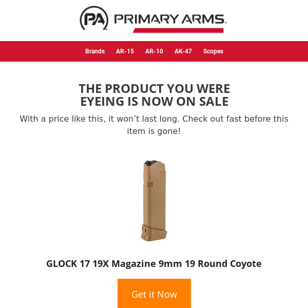 💲 Price drop! GLOCK 17 19X Magazine 9mm 19 Round Coyote is now on sale… 💲