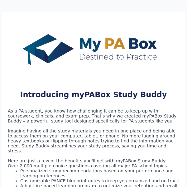 Introducing myPABox Study Buddy!