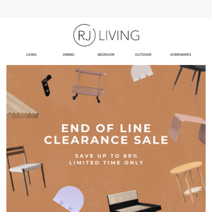 It's Now or Never: End of Line Sale Starts Now