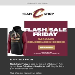 $45 Cavs Colorblock Hoodie