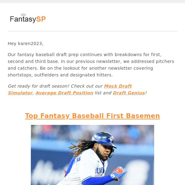 Fantasy Baseball Draft Prep (First, Second and Third Base Edition)