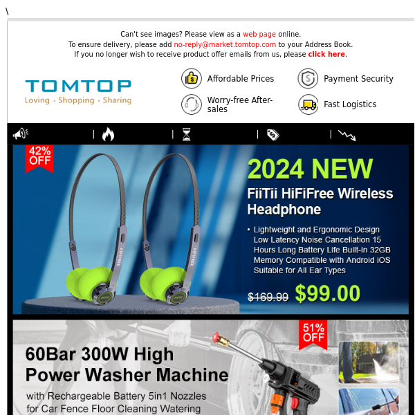 2024 New BT5.4 Earphone $99, 300W High Power Washer Machine $29.99, LANPWR Lithium Battery On Sale now!!