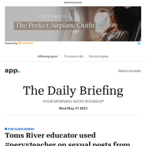 Daily Briefing: Toms River educator used #pervyteacher on sexual posts from classroom
