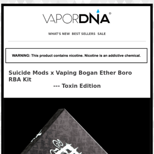 Suicide Mods x Vaping Bogan Ether Boro RBA Kit Toxin Edition is here!