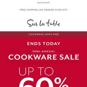 One more day! Cookware Sale extended today only