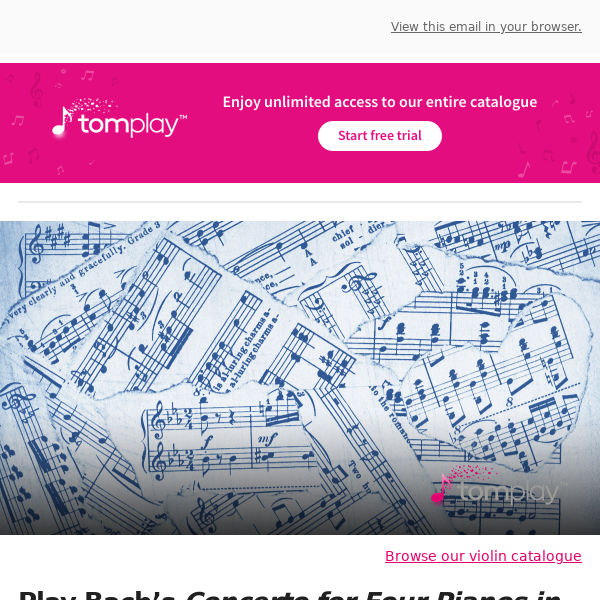 🎻 New sheet music: Play Bach’s Concerto for Four Pianos in A minor, BWV 1065!