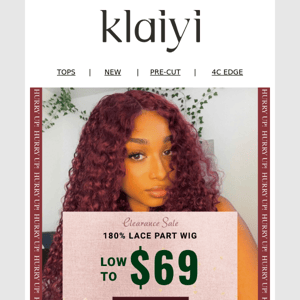 CLEARANCE| $69 for 180% Lace Wig