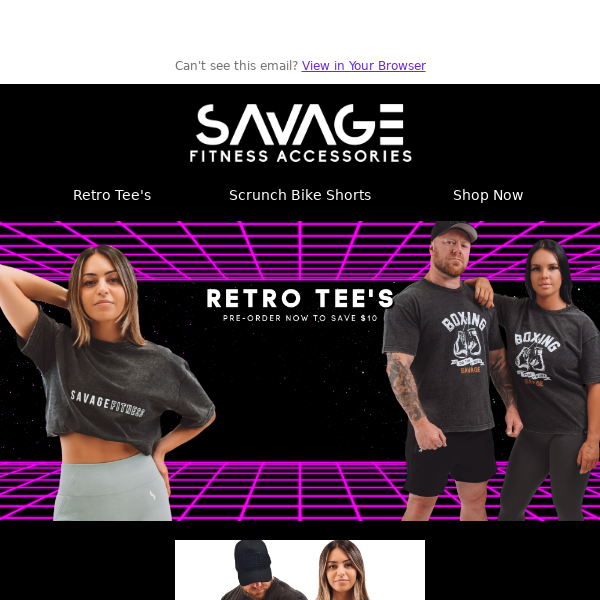 Savage Fitness Accessories Save $10 on our new Retro Tee's 👕