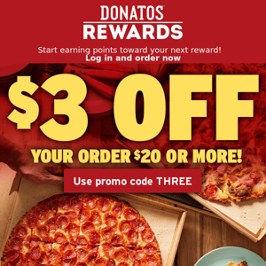 The weekend is on 🎉 and $3 is off 🍕💰