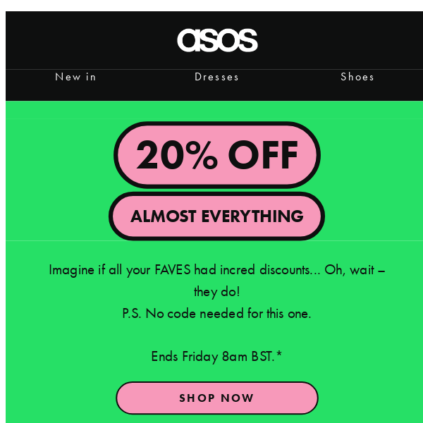 20% off almost everything!! 🤯