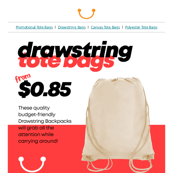 👍 Drawstring bags from $0.85!