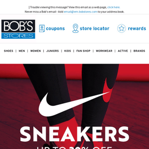 Nike Sneakers up to 30% OFF 👉 - Bob's Stores