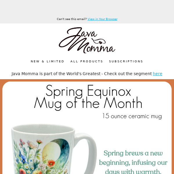 🌷 Embrace Spring with Our Equinox Picks, Sips, and an Exclusive Mug! 🌷