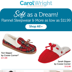 Soft as a Dream! Flannel Sleepwear & More as low as $11.99