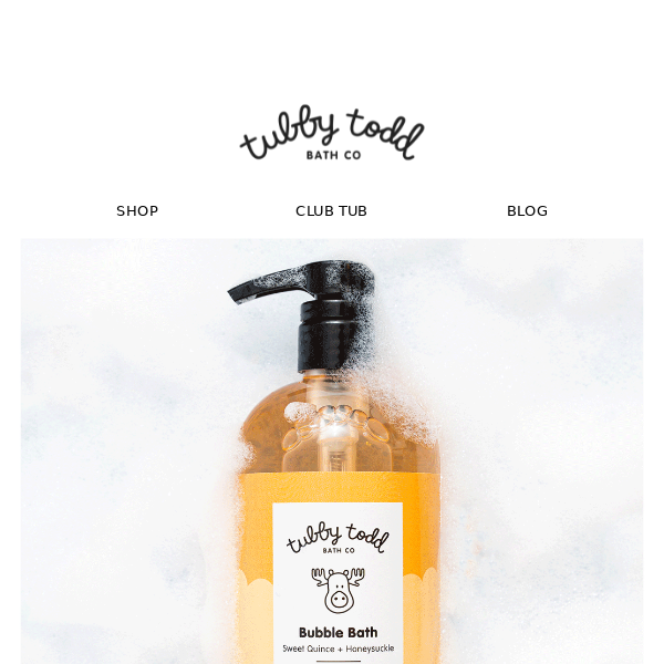 Tubby Todd Bath Co. Bubble Bath Sweet Quince and Honeysuckle