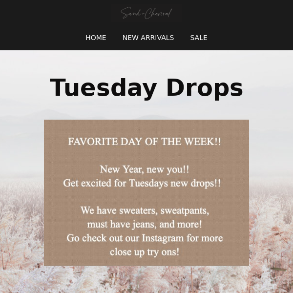 Tuesday Drops <3 Sand + Charcoal