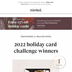The winners of our Annual Holiday Card Challenge are here!