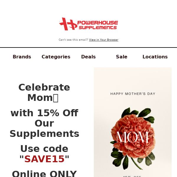 🎉Celebrate Mom with 15% Off Our Supplements- CODE "SAVE15" 🎁🎉