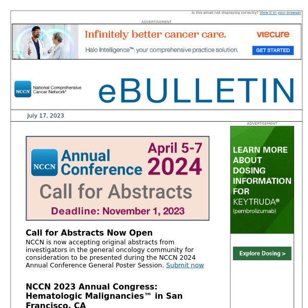 Call for Abstracts Now Open, Patient Webinar Next Week, and More