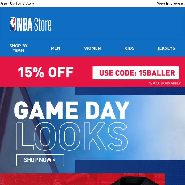 Get 15% Off NBA Game Day Apparel Today!