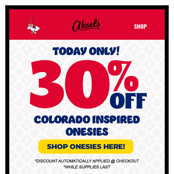 ⚡Flash Sale! 30% Off Colorado Onesies!⚡